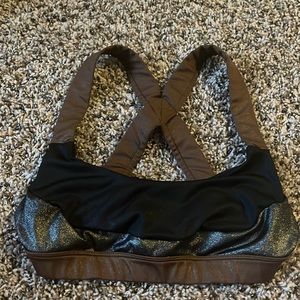 Brown & Black sparkly sports bra